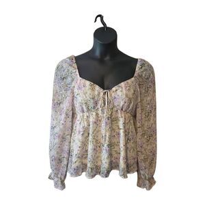 Blu Pepper Women's Floral Boho Blouse Size Large
